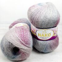 Нако Мохер Делікат КолорФлав (NAKO Mohair Delicate Colorflow) 100г/500м 28088 бірюзово-рожевий