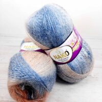 Нако Мохер Делікат КолорФлав (NAKO Mohair Delicate Colorflow) 100г/500м 75717 оранжево-синій