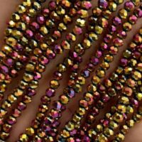 Намистини Рондель 4*3мм 110шт Райдужний гальванiка БХ339