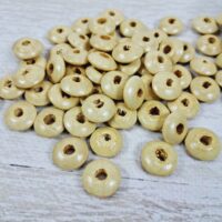 Намистини Дерев'яні Рондель Слонова кістка 14*6мм 50г