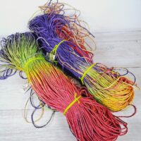 Рафія соломка пасмо 200-400г вагова меланж червоно-фіолетовий