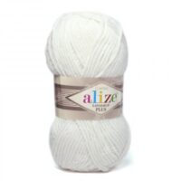 Алізе Ланаголд Плюс (Alize LanaGold Plus) 100г/140м 055 білий