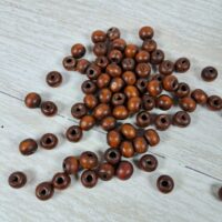 Намистини Дерев'яні Рондель темно-коричневі 12*11мм 90шт/50г