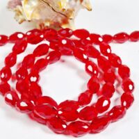 Скло крапля 8*12мм 58шт червона прозора d812038