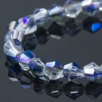 Бусины Стекло Гальваника Граненые Биконус 3*3мм Бесцветные