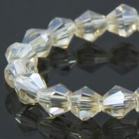 Бусины Стекло Гальваника Граненые Биконус 4*4,5мм Бесцветный