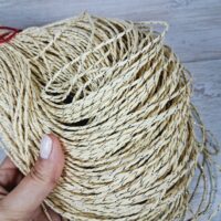 Рафія соломка пасмо 200-400г вагова люрекс солома з сріблом