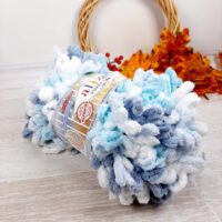 Алізе Пуффі Файн (Alize Puffy Fine Color) 100г/14м 5939 сіро-блакитно-білий