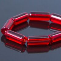 Бусины Стекло Трубка Прозрачные 15*6 мм Красный