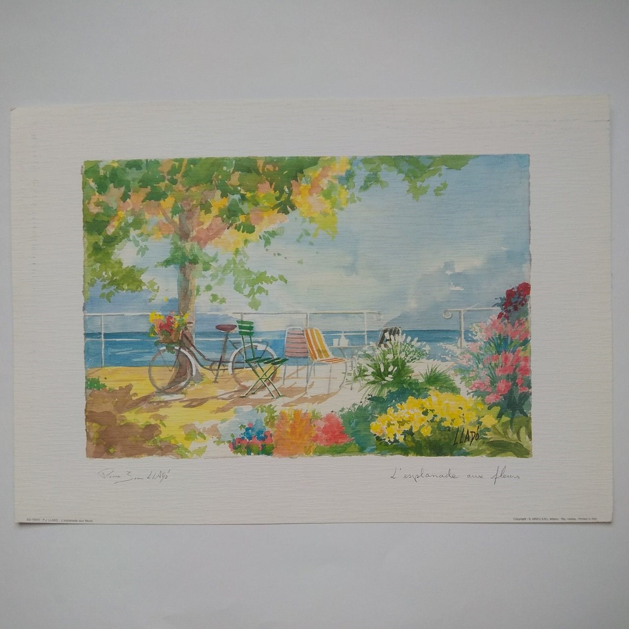 Арт постер репродукция P.J. Llado"L'esplanade aux fleurs" 35*50см