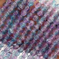 Намистини скляні Бите Скло 8мм 100шт Бузково-блакитний ЕД843