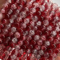 Намистини скляні Бите Скло 8мм 100шт Прозоро-бордовий ЕД850