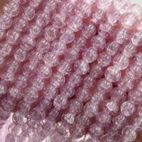 Намистини скляні Бите Скло 8мм 100шт Бузковий ЕД855