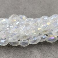 Скло овал 6*8мм 68-70шт прозорий з переливом 17389