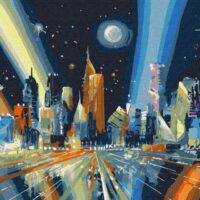 Картина за номерами КНО5024 Промені мегаполісу 40*50см