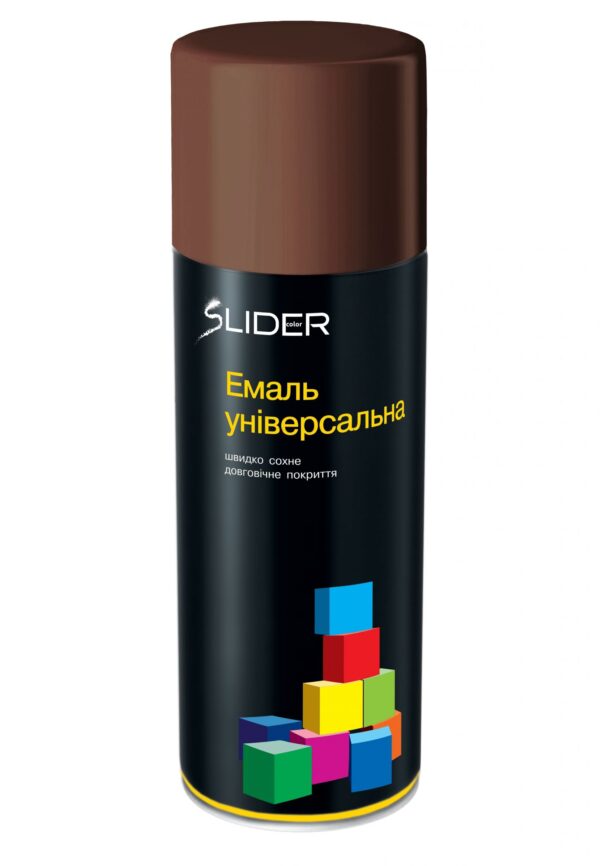 Емаль універсальна 8011 коричнева 400мл Slider color