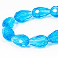 Бусины Стекло Капля Граненые Прозрачные 15*10 мм Небесно-голубой