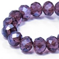 Бусины Хрустальные Гальваника Жемчужные Рондель 10*7 мм пурпурные