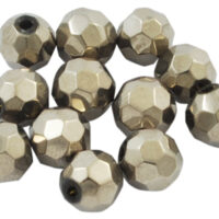Бусины Стекло Непрозрачные Граненые 6 мм Серебристые