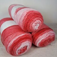 Сток акрил меланж 100г/190м рожево-білий