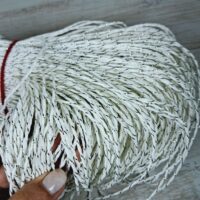 Рафія соломка пасмо 200-400г вагова люрекс білий зі сріблом