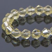 Бусины Стекло Граненые Биконус 4мм Бежевый