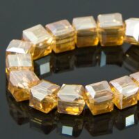 Бусины Стекло Гальваника Граненые Квадрат 6 мм Древесный