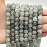 Намистини зі скла Крижані Кракле 10мм 75шт Сiрий ЕД443