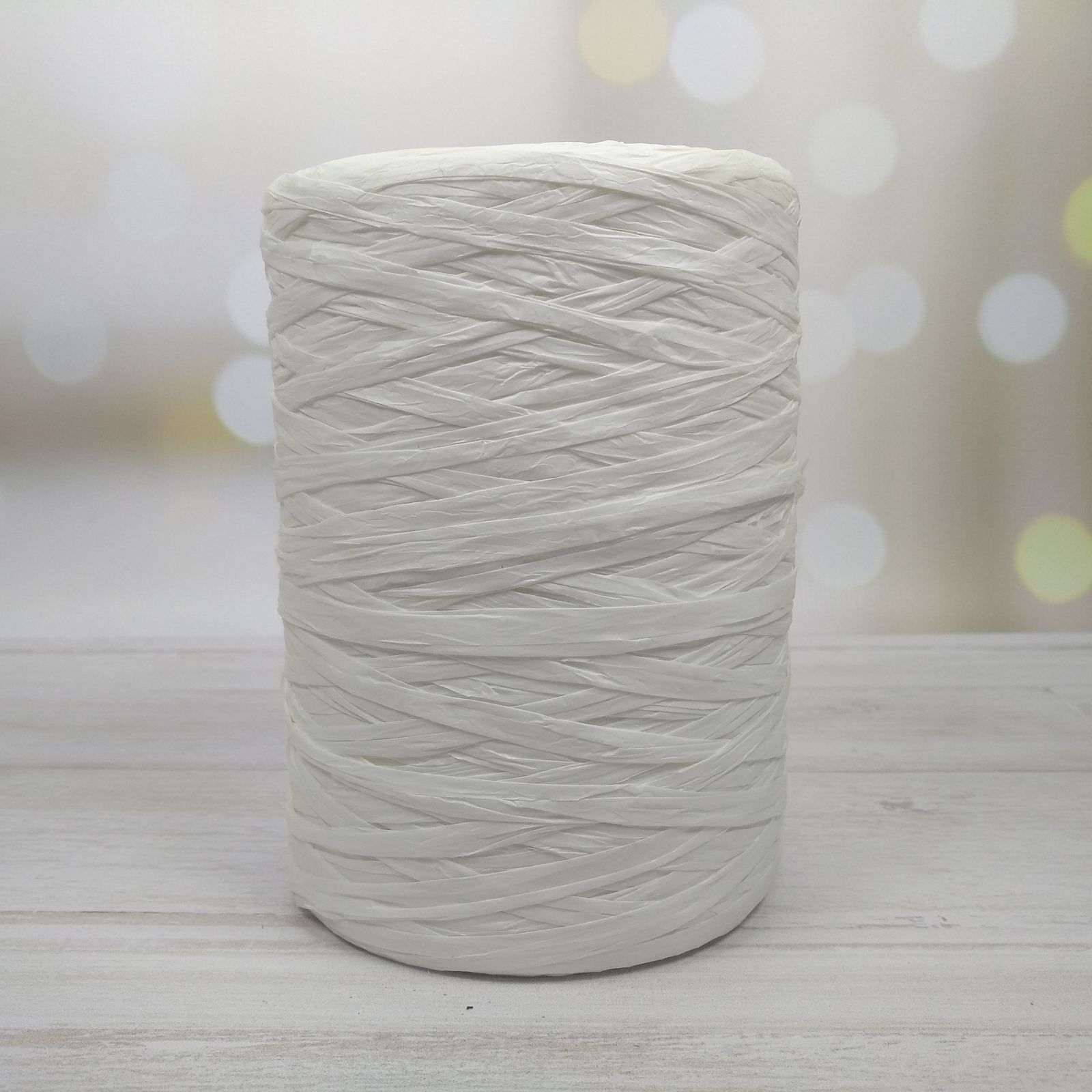 Рафія плоска вагова 100г/200м біла