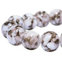 Бусины Стекло Окрашеные Мрамор Круглые 6мм Коричневый