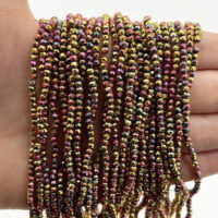 Намистини Рондель 2,5*3мм 170шт Райдужний гальванiка БХ294