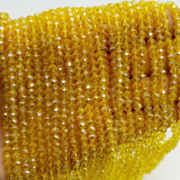 Намистини Рондель 6*4мм 85шт Жовтий насичений прозорий АБ ОСТ256