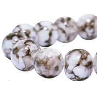 Бусины Стекло Окрашенные Мрамор Круглые 4мм Коричневый