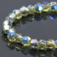 Бусины Стекло Гальваника Граненые Биконус 2*2мм Хаки