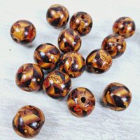 Намистини Дерев'яні Круглі Принт Світло-коричневий 20*18мм 50г