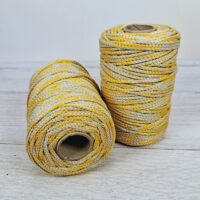 Шнур ПЕФ 3мм 200г/100м без наповнювача №0025жовтий + №85с.сірий