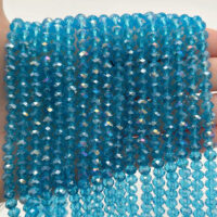 Намистини Рондель 6*4мм 85шт Лазурний прозорий БХ405