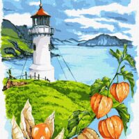 Картина за номерами КНО5081 Маяк з фізалісами30*40см