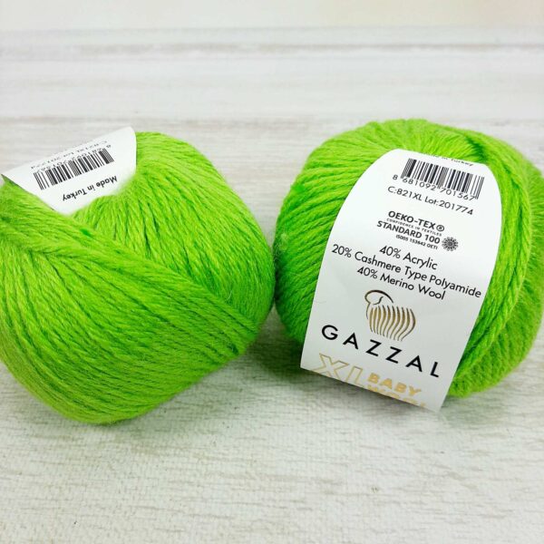 Газзал Бебі Вул XL (Gazzal Baby Wool XL) 50г/100м 821 салатовий