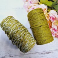 Шнур ПП 5мм 400г/200м без наповнювача №10256 меланж фісташка з білим