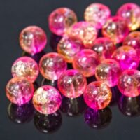 Бусины Битое Стекло Двухцветные Круглые 6мм Розовый 1