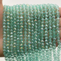 Намистини Рондель 6*4мм 85шт М'ятний прозорий АБ БХ386