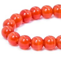 Бусины стекло Кошачий Глаз кругл 6мм, Красный