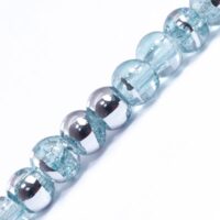 Бусины Стекло Кракле Двухцветные круглые 4мм Бирюзовый CD2