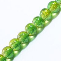 Бусины Стекло Кракле Двухцветные круглые 4мм Желто-Зеленый A48