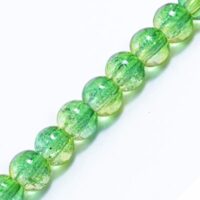 Бусины Стекло Кракле Двухцветные круглые 4мм Желто-Зеленый A68