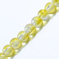 Бусины Стекло Кракле Двухцветные круглые 4мм Желтый A75