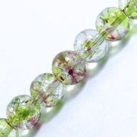 Бусины Стекло Кракле круглые 6мм Салатово-розовый CK8