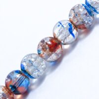 Бусины Стекло Кракле круглые 6мм Сине-красный CK3