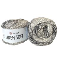 Ярнарт Лінен Софт (YarnArt Linen Soft) 100г/272м 7406 сіро-чорний
